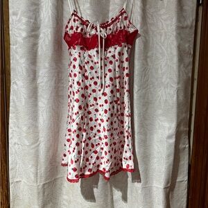 PINK by Frankie’s Bikinis Red and White Cherry  and Strawberry Mini Dress